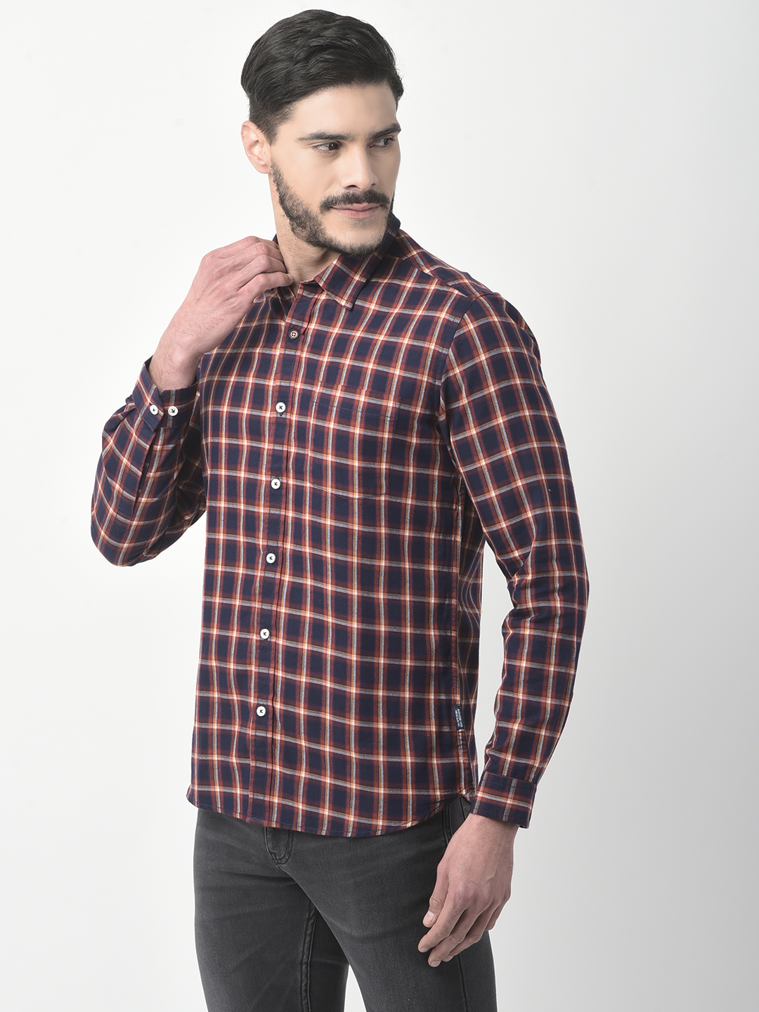 Numero Uno Men Checkered Maroon Shirt